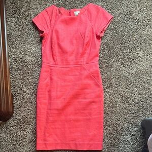 J. Crew Pink Sheath Midi Dress with Raglan Sleeves